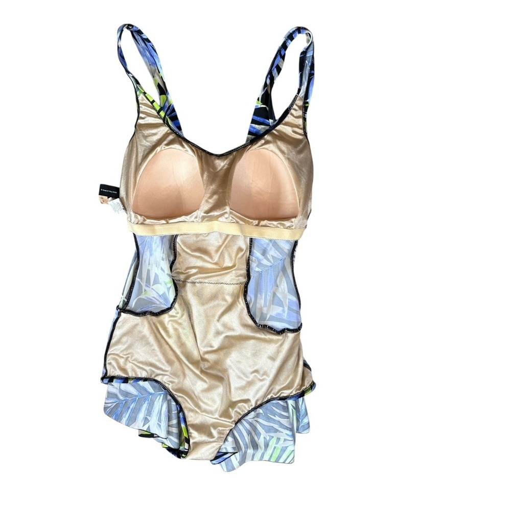 Ayul Women's Size 14 One Piece Bathing Padded Cups Bra Suit Black Green Lavender - Picture 3 of 6
